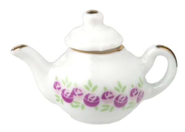 TEAPOT/WHT/PNK/FLORAL