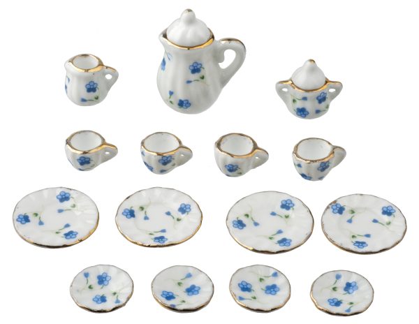 BLUE/WHITE TABLE SET/17pc