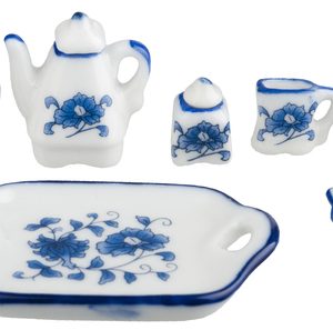 COFFEE SET/8/BLUE FLORAL