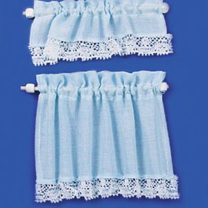 CURTAINS/COTTAGE SET/BLUE