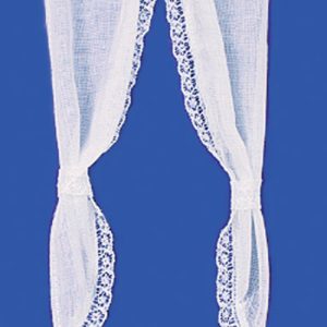 DEMI CURTAINS/TIE BACK/WH