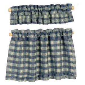 CAFE CURTAINS/BLUE