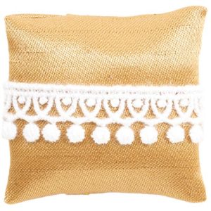 PILLOW/GLD W/WHT LACE TAS