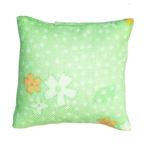 Pillow/Grn/Flwrs/PolkaDot