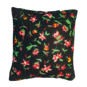 Pillow/BlackW/PinkFlowers