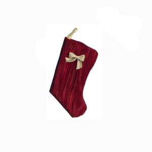 STOCKING/CRANBERRY/WH.BOW