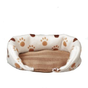 DOG BED/LG/PAW W/BROWN