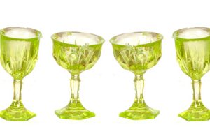 CUT STEMWARE/GREEN/6pcs