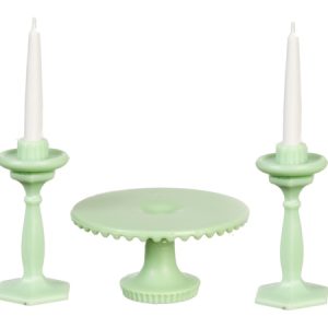 CAKE PLATE/2 CANDLESTICKS