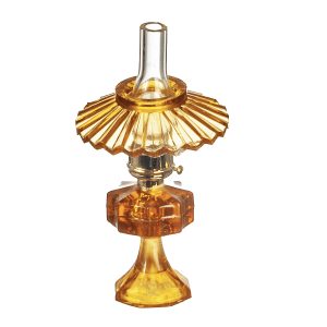 SM.OIL LAMP W/SHADE/AMBER