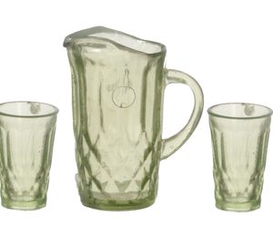 PITCHER W/4 GLASSES/GREEN