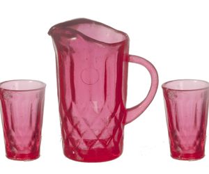 PITCHER/4 TUMBLERS/CRANB.