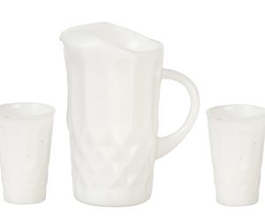 PITCHER/4 TUMBLERS/WHITE