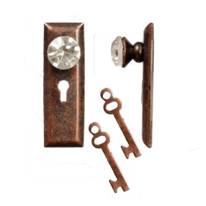 CRYSTAL KNOB W/KEY/BRNZ/2