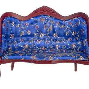 VICT.SOFA/BL.FLORAL/MAHOG