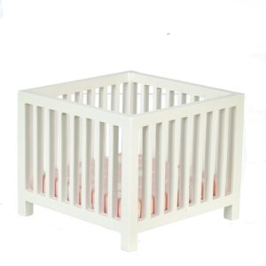 SLATTED PLAY PEN/WHITE