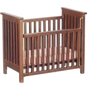 SLATTED NURSERY CRIB/WALN
