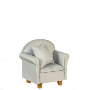CHAIR W/PILLOWS/GRAY