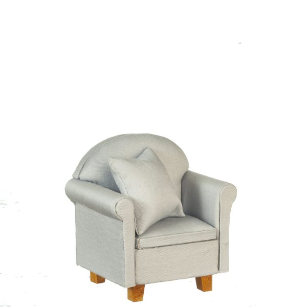 CHAIR W/PILLOWS/GRAY
