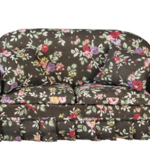 SOFA W/PILLOWS/BLACK FLOR