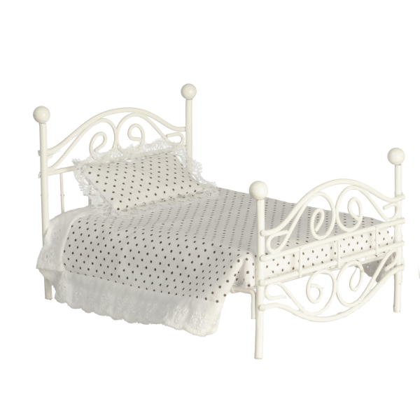 WHITE METAL BED/CB