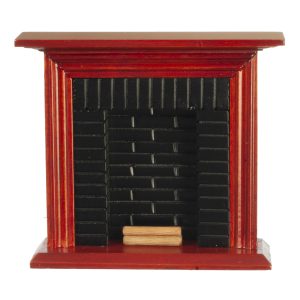 FIREPLACE/BRICK/MAHOGANY