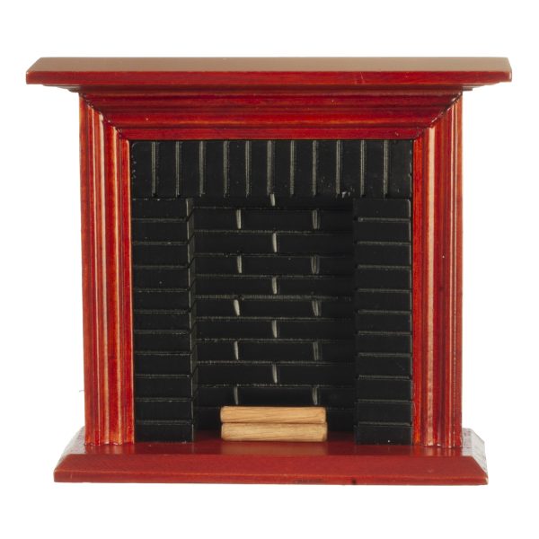 FIREPLACE/BRICK/MAHOGANY