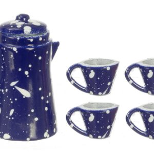BLUE SPATTER COFFEE SET/5