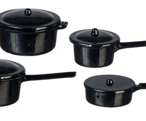 BLACK POT SET/8