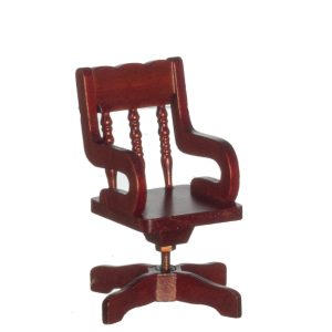 SWIVEL DESK CHAIR/MAHOGAN