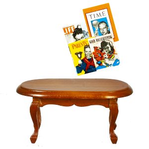 OVAL COFFEE TABLE/WALNUT