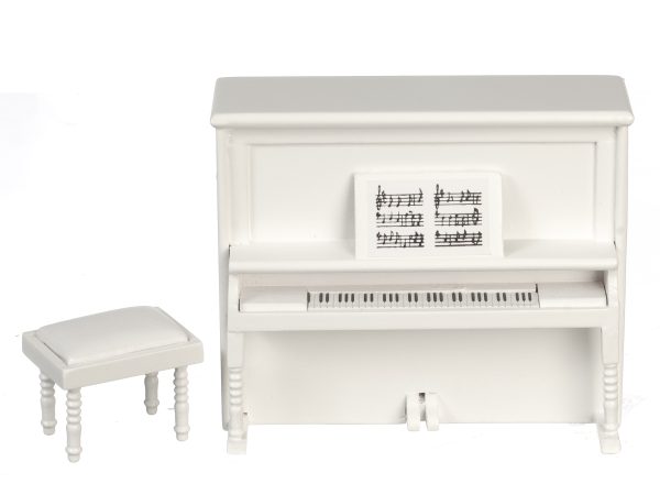 PIANO W/BENCH/WHITE