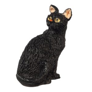 CAT LOOKING BACK/BLACK