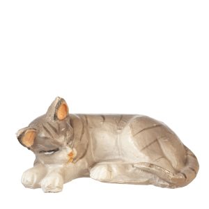CAT LAYING LEFT/GRAY