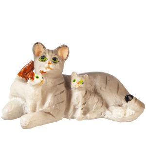 CAT W/KITTENS/GRAY