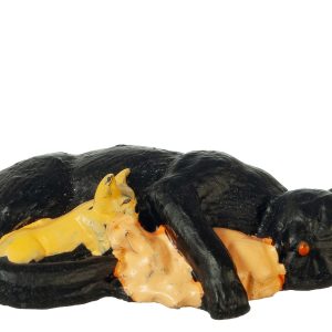 CAT W/KITTENS/BLACK