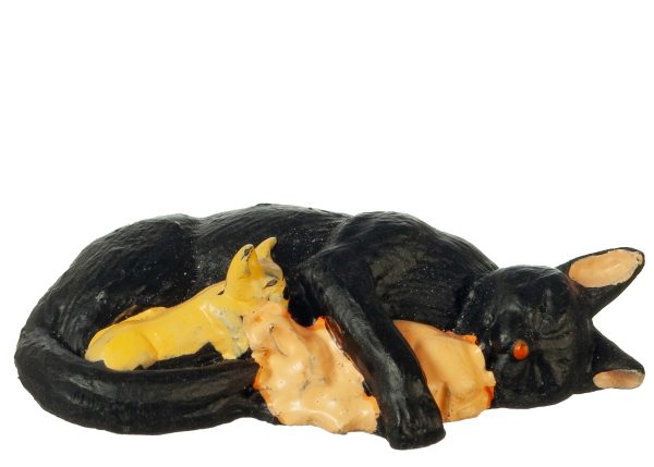 CAT W/KITTENS/BLACK