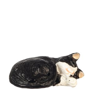 CAT LAYING RIGHT/BL/WHT