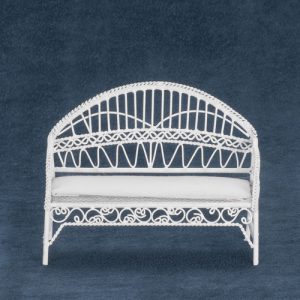 PATIO BENCH/WHITE WIRE!