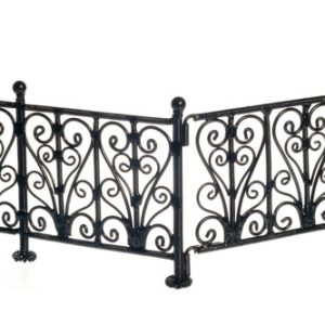 WROUGHT IRON FENCE/BL/6pc