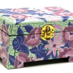 GREEN CRACKLE JEWELRY BOX