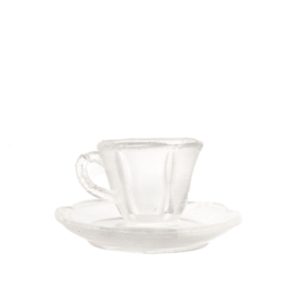 12 CUPS & 12 SAUCERS/CLR