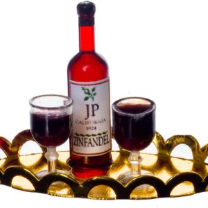 RED WINE/2 GLASSES/TRAY