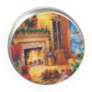XMAS COOKIE TIN/FIREPLACE