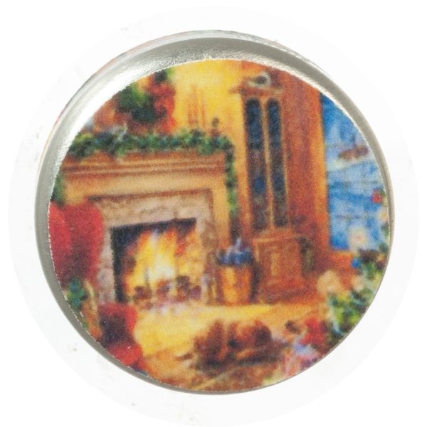 XMAS COOKIE TIN/FIREPLACE