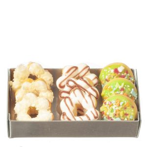 DONUTS IN METAL TRAY