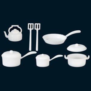 POT & PAN SET/WHITE/10p