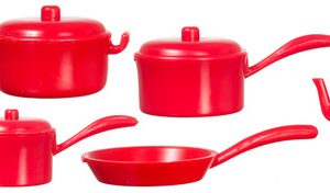 POT & PAN SET/RED/10pcs