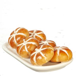 HOT CROSS BUNS ON PLATE