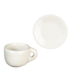 WHITE CUP & SAUCER